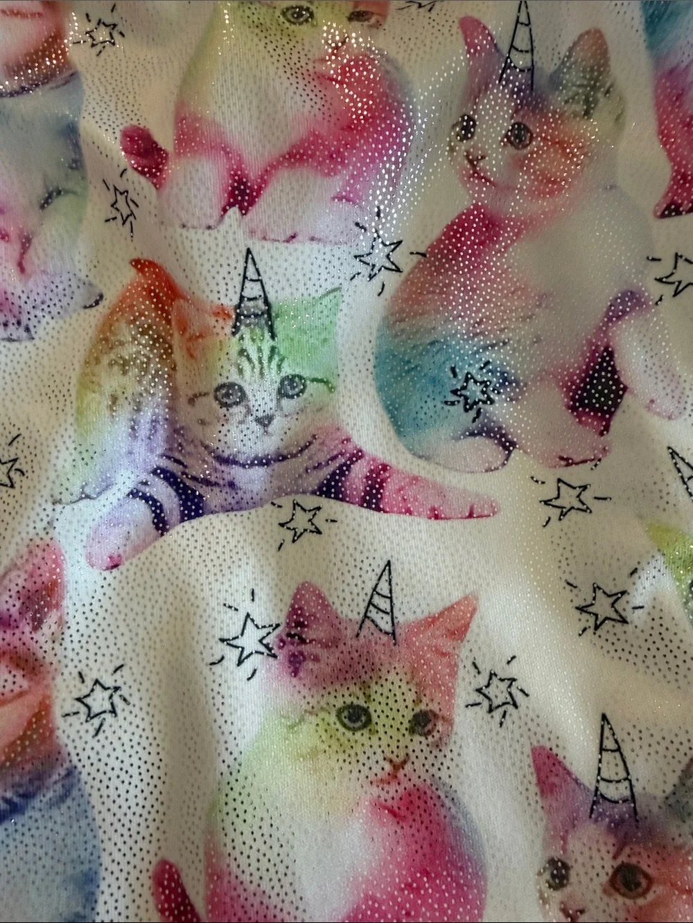 Kids Unicorn Cat Print Gymnastics Leotard Romper - Multicolor
